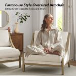 Kim Ivory Farmhouse Oversized Accent Armchair 8 Kim Ivory Farmhouse Oversized Accent Armchair
