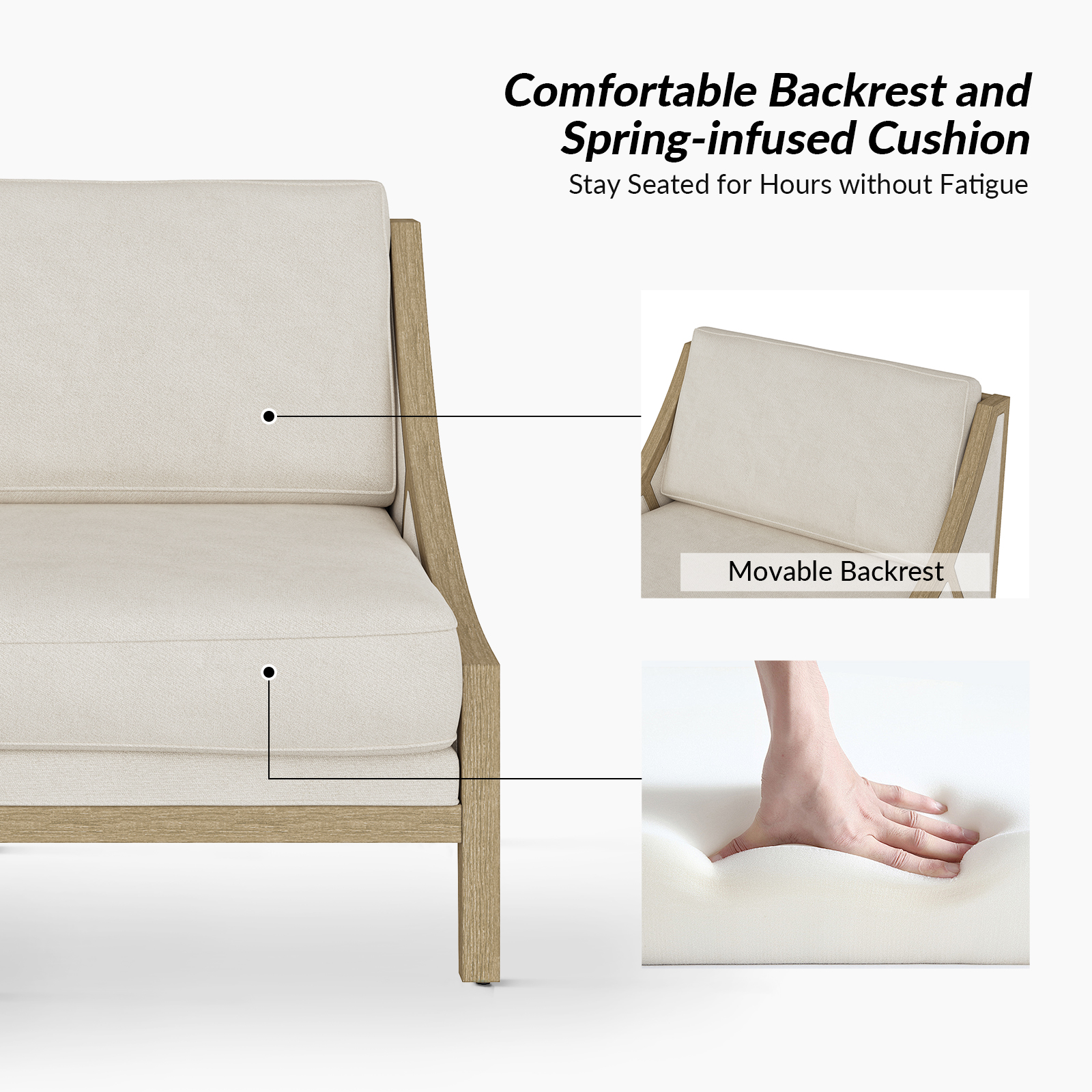 Kim Ivory Farmhouse Oversized Accent Armchair 4 Kim Ivory Farmhouse Oversized Accent Armchair - Image 4