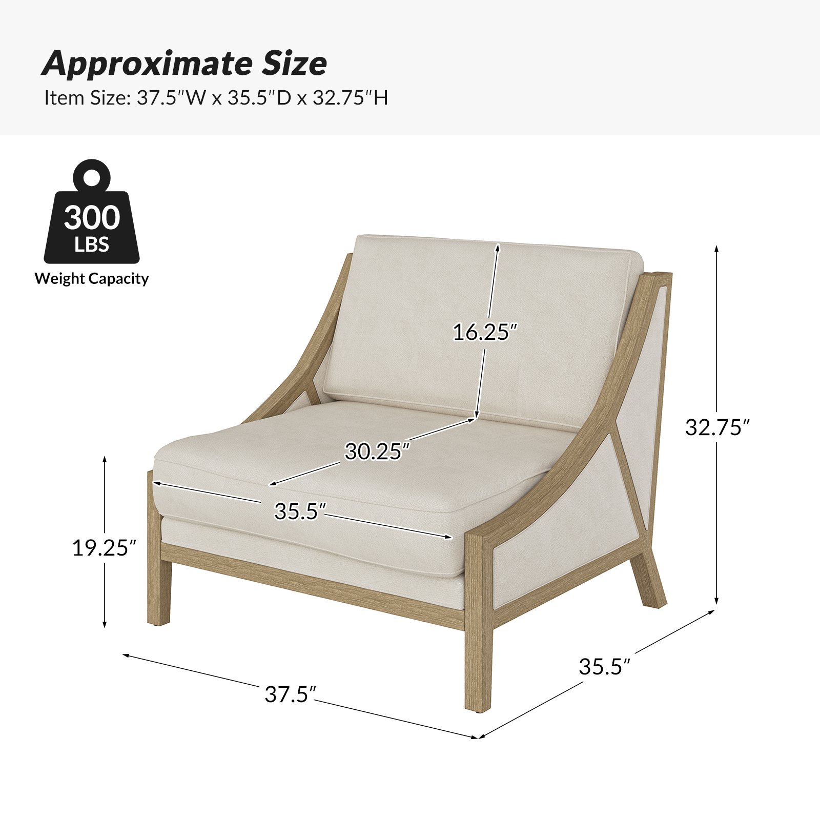 Kim Ivory Farmhouse Oversized Accent Armchair 5 Kim Ivory Farmhouse Oversized Accent Armchair - Image 5