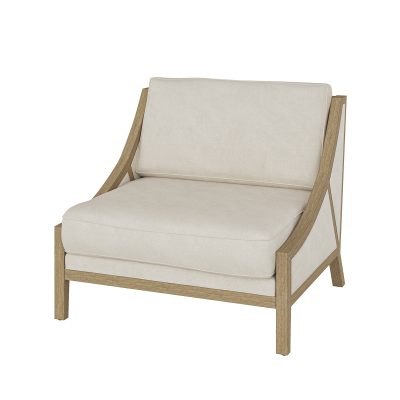 Kim Ivory Farmhouse Oversized Accent Armchair