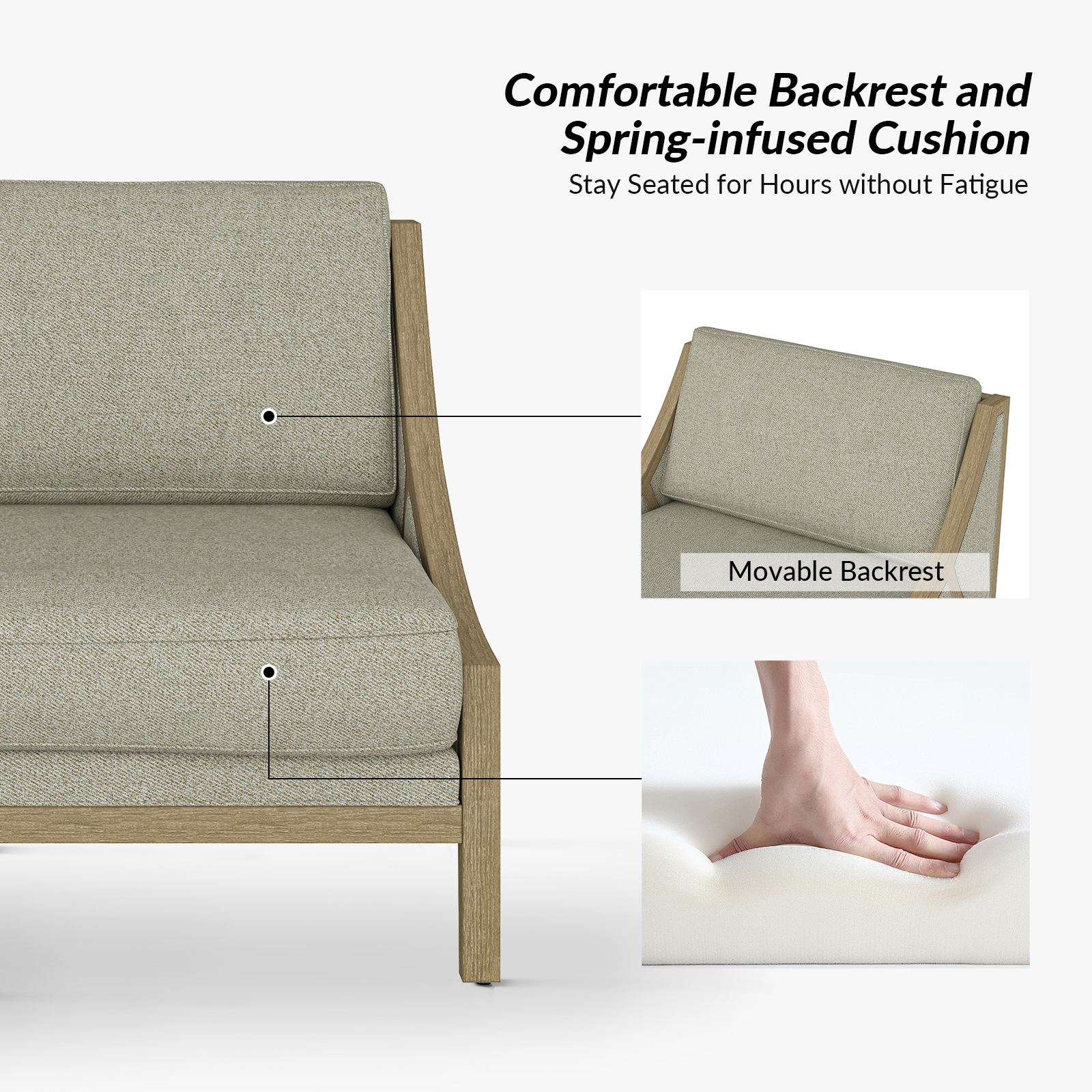 Kim Oatmeal Farmhouse Oversized Accent Armchair 4 Kim Oatmeal Farmhouse Oversized Accent Armchair - Image 4