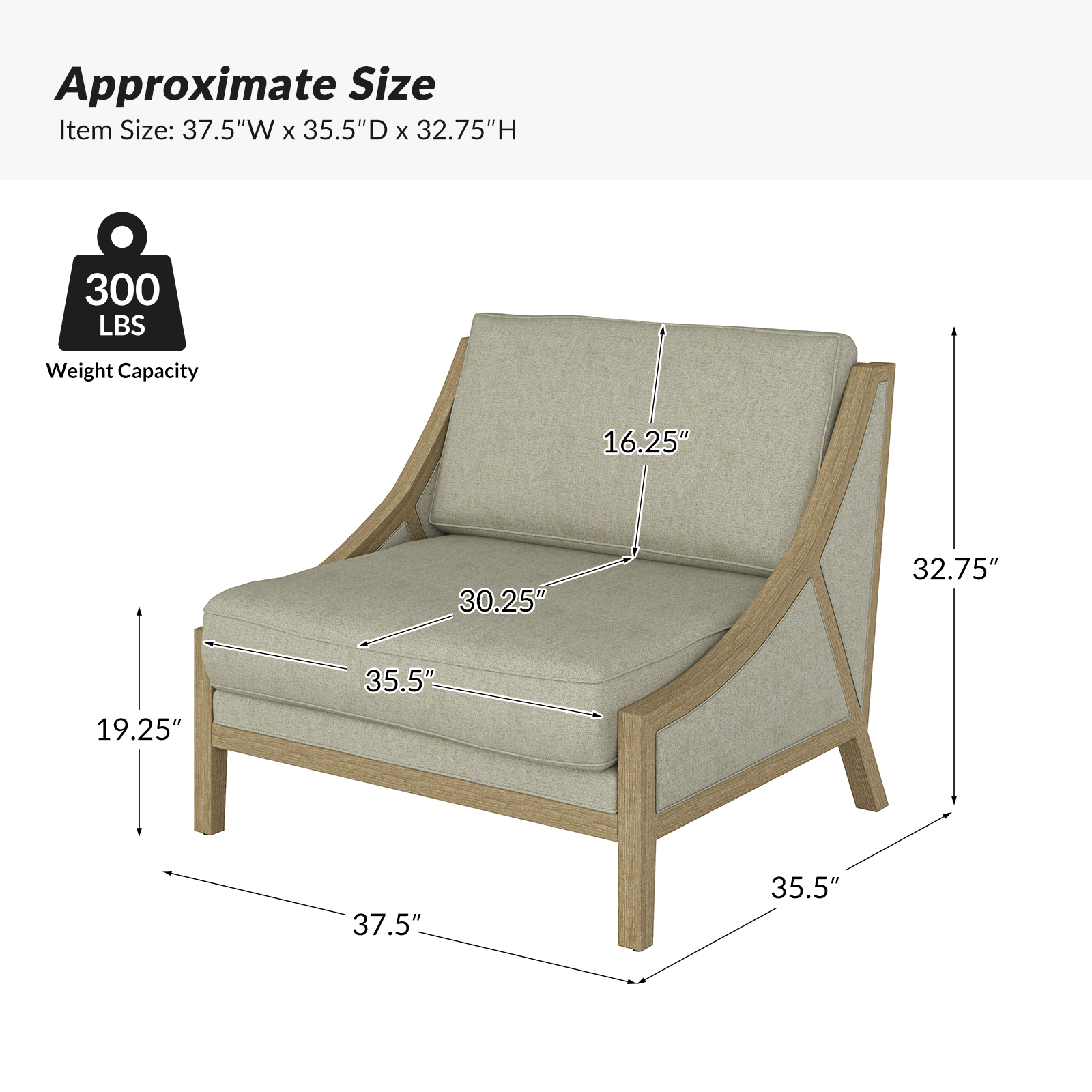Kim Oatmeal Farmhouse Oversized Accent Armchair 5 Kim Oatmeal Farmhouse Oversized Accent Armchair - Image 5