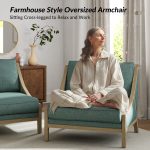 Kim Teal Farmhouse Oversized Accent Armchair 8 Kim Teal Farmhouse Oversized Accent Armchair