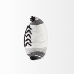 Kimia 20L x 20W White and Black Fabric Herringbone and Fringed Decorative Pillow Cover