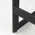 Kiran 17L x 17W x 26H Black Wood W/ Black Metal Base C-Shape Counter Stool