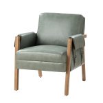 Kirsten Sage Vegan Leather Boho Farmhouse Armchair