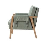 Kirsten Sage Vegan Leather Boho Farmhouse Armchair