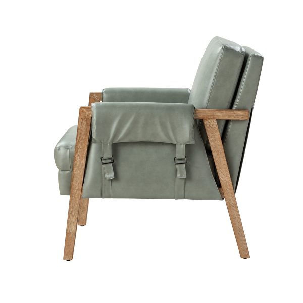 Kirsten Sage Vegan Leather Boho Farmhouse Armchair 2