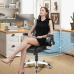 Massage Office Chair with Adjustable Headrest and Lumbar Support Black