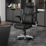 Massage Office Chair with Adjustable Headrest and Lumbar Support Black