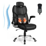 Massage Office Chair with Adjustable Headrest and Lumbar Support Black