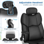 Massage Office Chair with Adjustable Headrest and Lumbar Support Black