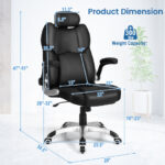 Massage Office Chair with Adjustable Headrest and Lumbar Support Black