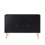 Knossos Black Modern 3-Door Metal Leg Sideboard 8 Knossos Black Modern 3-Door Metal Leg Sideboard