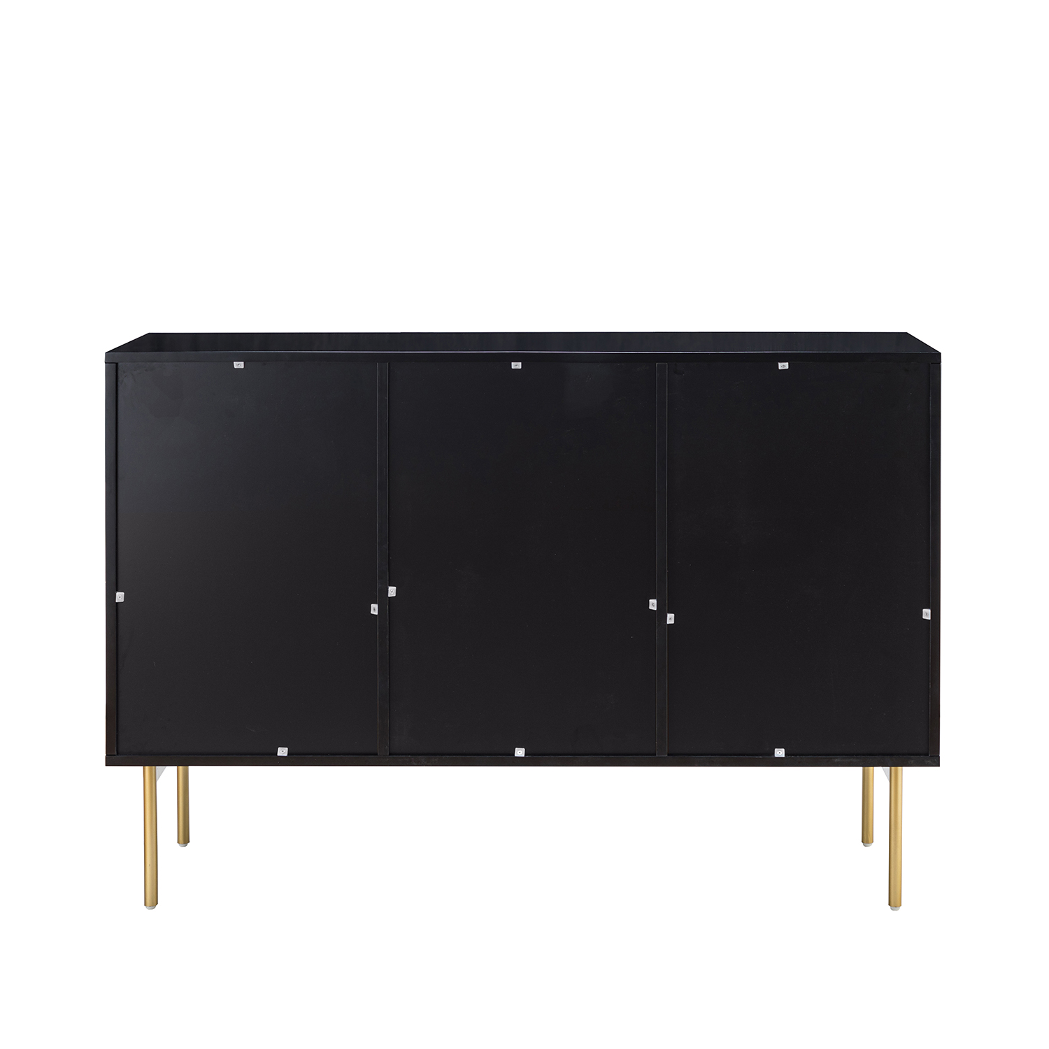 Knossos Black Modern 3-Door Metal Leg Sideboard 3 Knossos Black Modern 3-Door Metal Leg Sideboard - Image 3