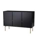 Knossos Black Modern 3-Door Metal Leg Sideboard 9 Knossos Black Modern 3-Door Metal Leg Sideboard