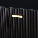 Knossos Black Modern 3-Door Metal Leg Sideboard 10 Knossos Black Modern 3-Door Metal Leg Sideboard
