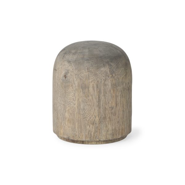 Knox Short Gray Wash Wood Decorative Object