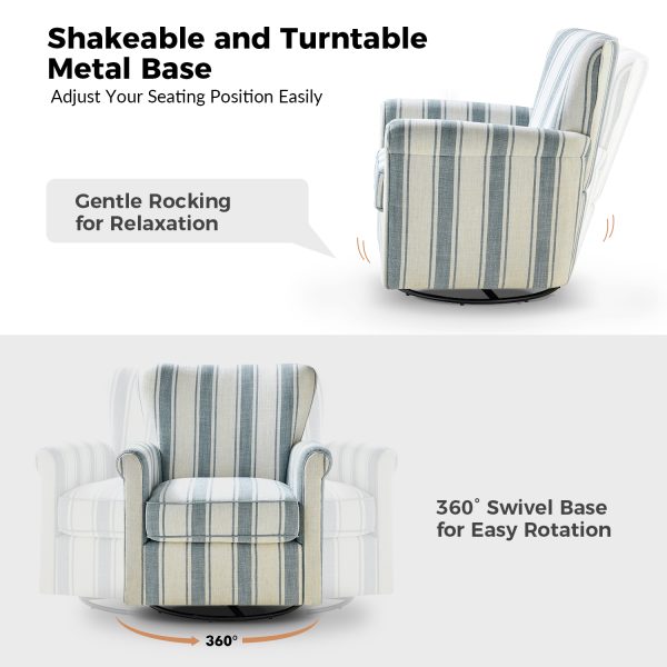 Knud Blue Floral Swivel Accent Chair 3
