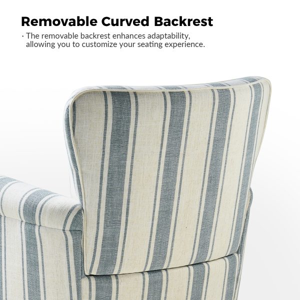 Knud Blue Floral Swivel Accent Chair 4