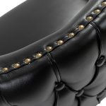 Konrad Black Vegan Leather Wingback Swivel Bar Stools
