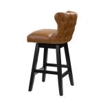 Konrad Camel Vegan Leather Wingback 360 Swivel Bar Stool