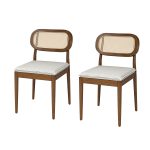 Konstantin Acorn Rattan Dining Chairs Linen Seat