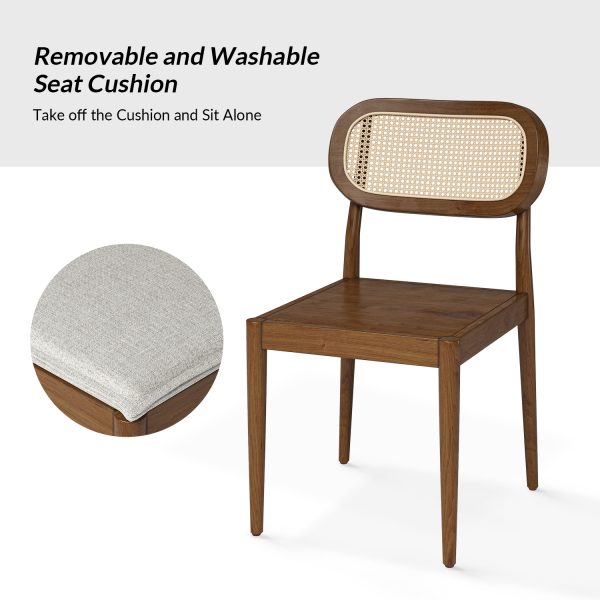 Konstantin Acorn Rattan Dining Chairs Linen Seat 2