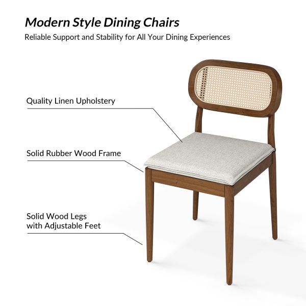 Konstantin Acorn Rattan Dining Chairs Linen Seat 3