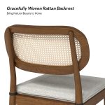 Konstantin Acorn Rattan Dining Chairs Linen Seat