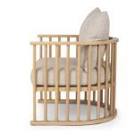Kopari Beige Fabric W/Light Brown Wood Accent Chair