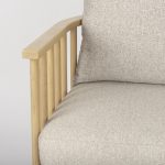 Kopari Beige Fabric W/Light Brown Wood Accent Chair