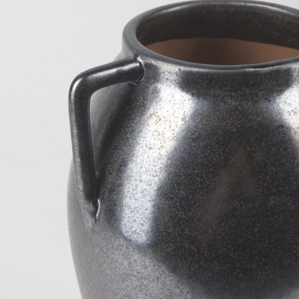 Kora Medium Dark Metallic Double Ear Vase 8