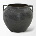 Kora Short Dark Metallic Double Ear Vase