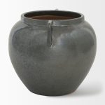 Kora Short Dark Metallic Double Ear Vase