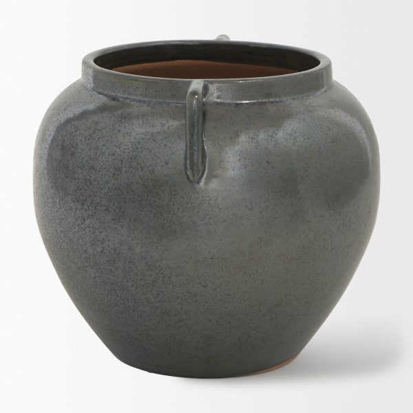 Kora Short Dark Metallic Double Ear Vase 2