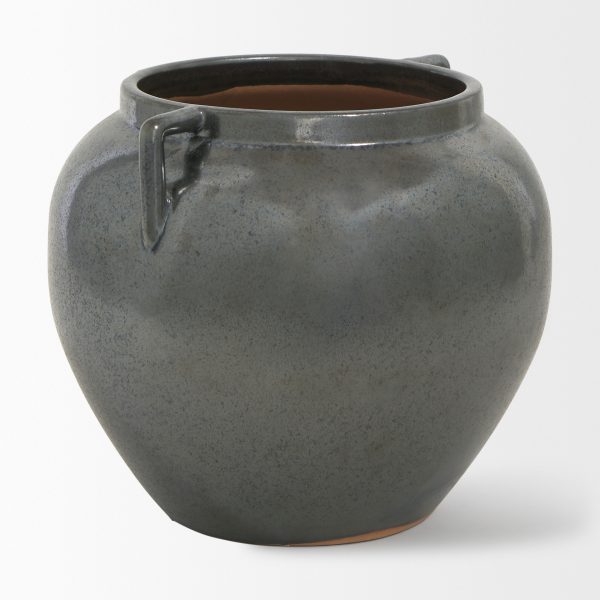 Kora Short Dark Metallic Double Ear Vase 3
