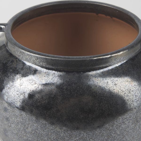 Kora Short Dark Metallic Double Ear Vase 4