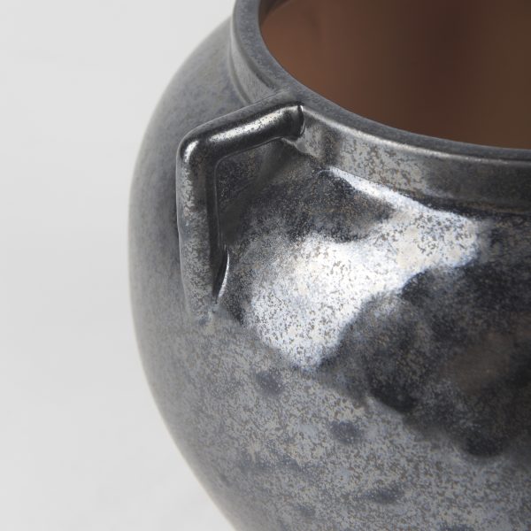 Kora Short Dark Metallic Double Ear Vase 6
