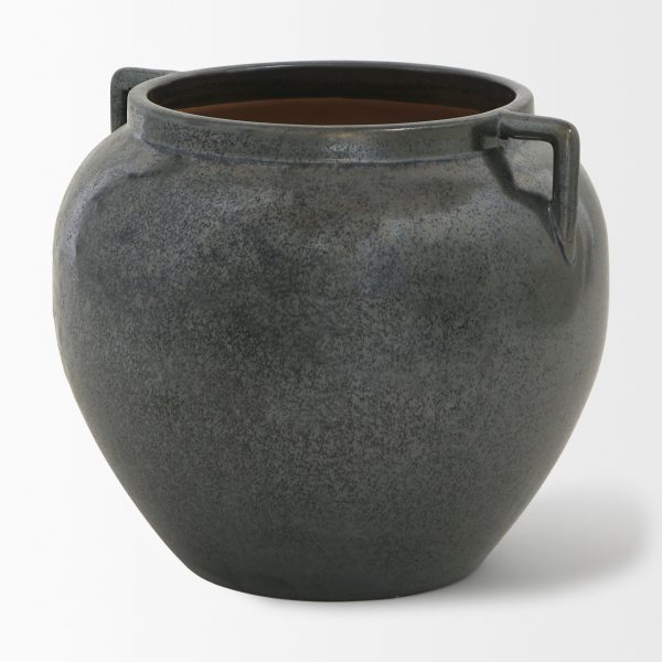 Kora Short Dark Metallic Double Ear Vase