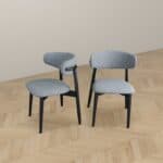 Grey Fabric Mid Century Modern Dining Chairs Solid Wood (Set of 2) 15 Grey Fabric Mid Century Modern Dining Chairs Solid Wood (Set of 2)