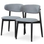 Grey Fabric Mid Century Modern Dining Chairs Solid Wood (Set of 2) 10 Grey Fabric Mid Century Modern Dining Chairs Solid Wood (Set of 2)
