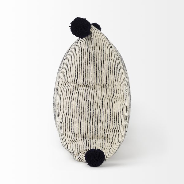 Krystal 18 x 18 CreamBlack Pom Pom Decorative Pillow Cover 2