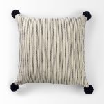 Krystal 20 x 20 Cream/Blue Pom Pom Decorative Pillow Cover 13 Krystal 20 x 20 Cream/Blue Pom Pom Decorative Pillow Cover