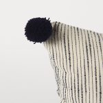 Krystal 20 x 20 Cream/Blue Pom Pom Decorative Pillow Cover 14 Krystal 20 x 20 Cream/Blue Pom Pom Decorative Pillow Cover