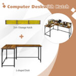 L-Shaped Computer Desk with Hutch and Bookshelf for Offices 26 L-Shaped Computer Desk with Hutch and Bookshelf for Offices