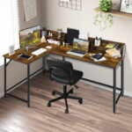 L-Shaped Computer Desk with Hutch and Bookshelf for Offices 22 L-Shaped Computer Desk with Hutch and Bookshelf for Offices