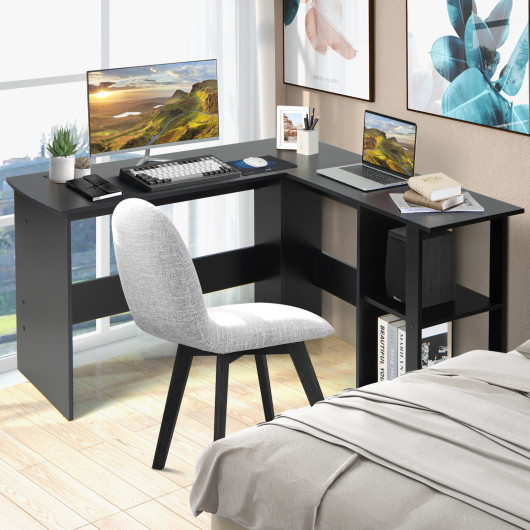 Space-Saving L-Shaped Computer Desk with Shelves for Home Office 2 Space-Saving L-Shaped Computer Desk with Shelves for Home Office - Image 2