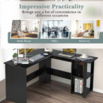 Space-Saving L-Shaped Computer Desk with Shelves for Home Office 12 Space-Saving L-Shaped Computer Desk with Shelves for Home Office