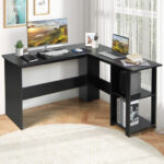 Space-Saving L-Shaped Computer Desk with Shelves for Home Office 14 Space-Saving L-Shaped Computer Desk with Shelves for Home Office